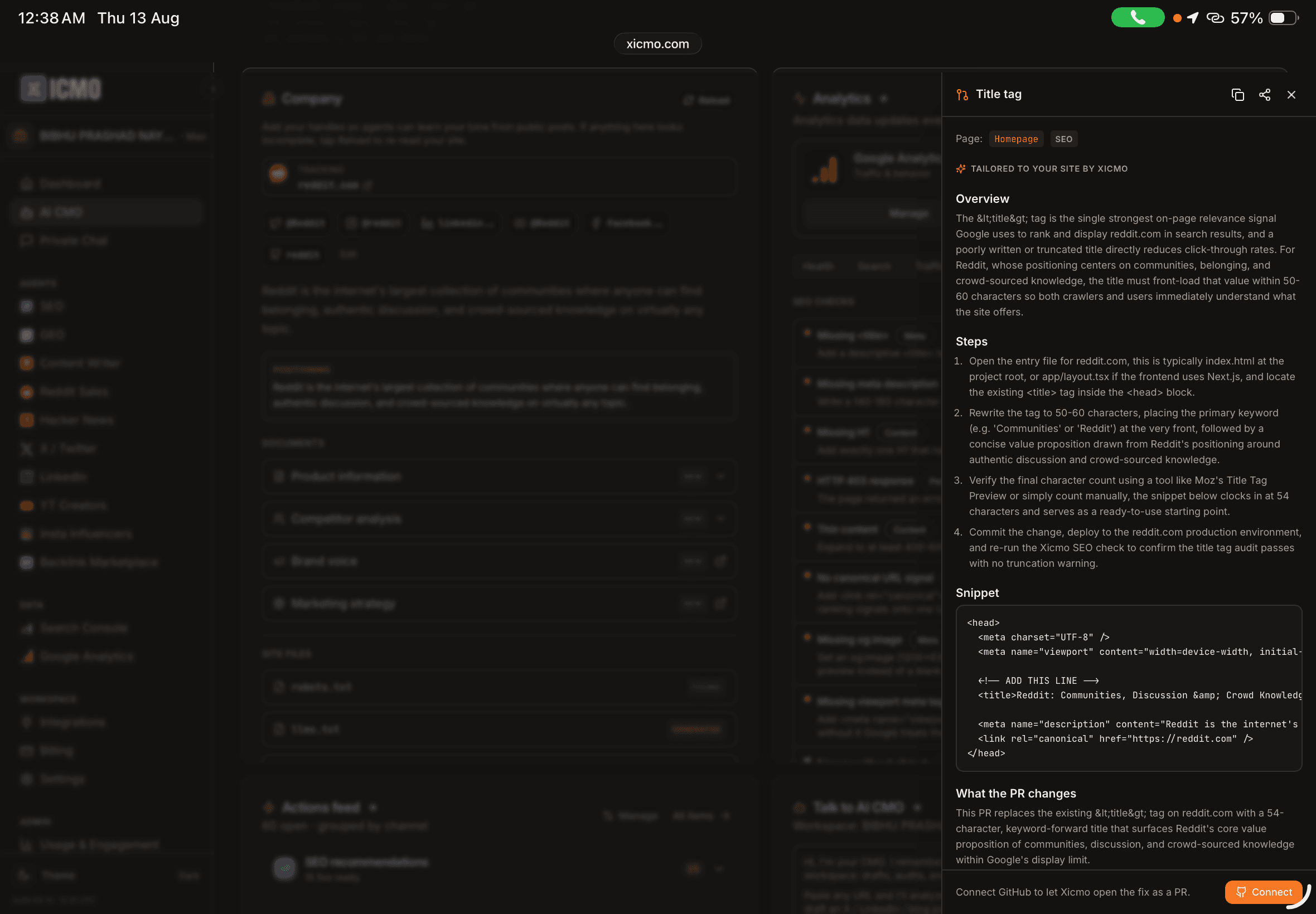 GitHub auto-fix workspace preview